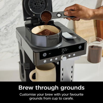 2-in-1 Filter Coffee and Pod Capsule Machine with Built-in Milk Frother 1.8L Gunmetal