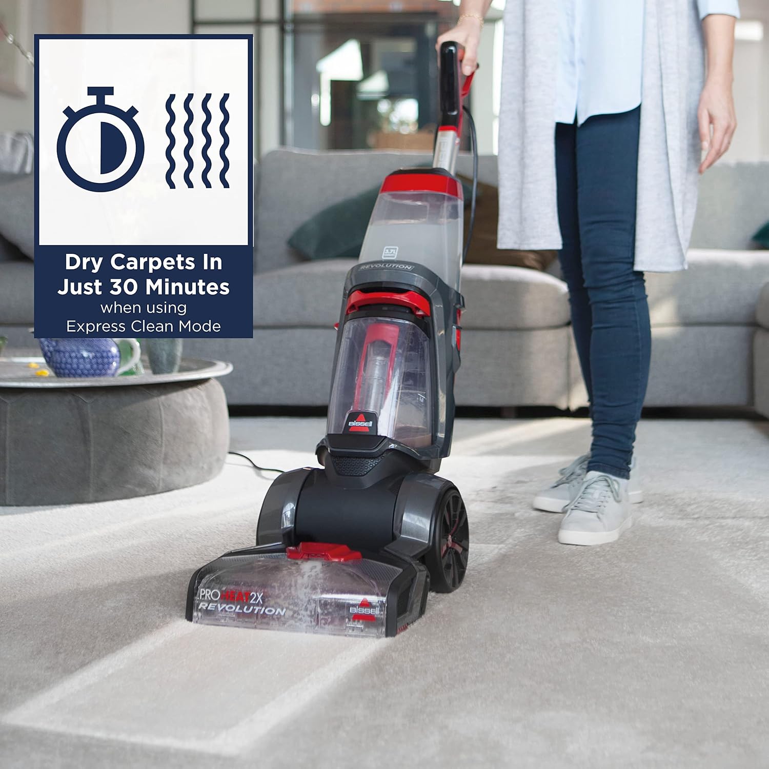 Carpet Cleaner ProHeat 2X Revolution With Heatwave Technology 3.7L Red Black