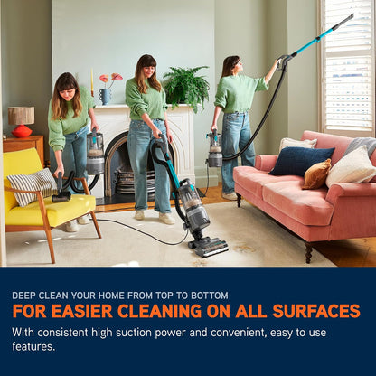 Upright Bagless Vacuum Cleaner 600W 2L HEPA Filter Graphite/Teal