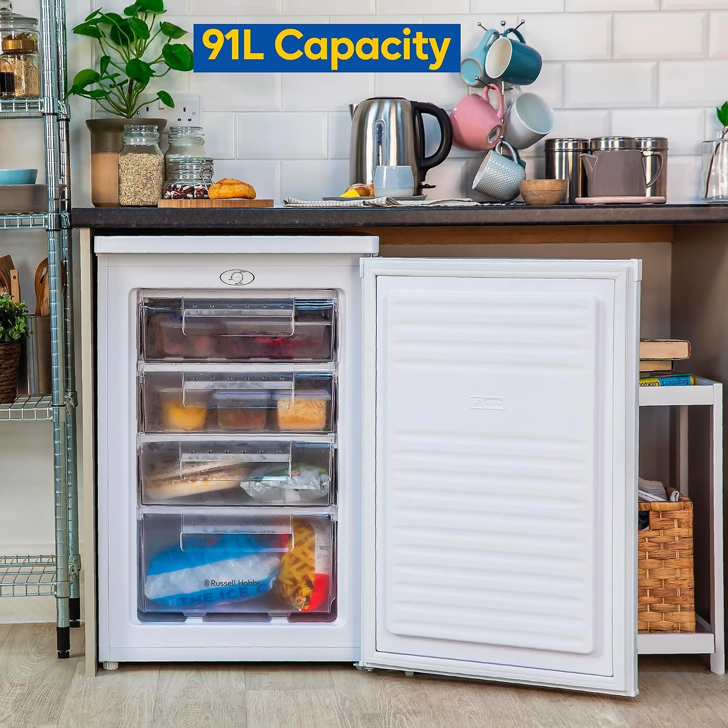 Under Counter Freezer 91L 55cm White Freestanding