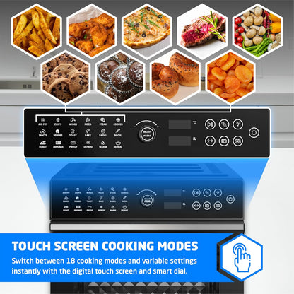 Air Fryer Oven 30L 1800W With Rotisserie 20-In-1 Dual Cook Black