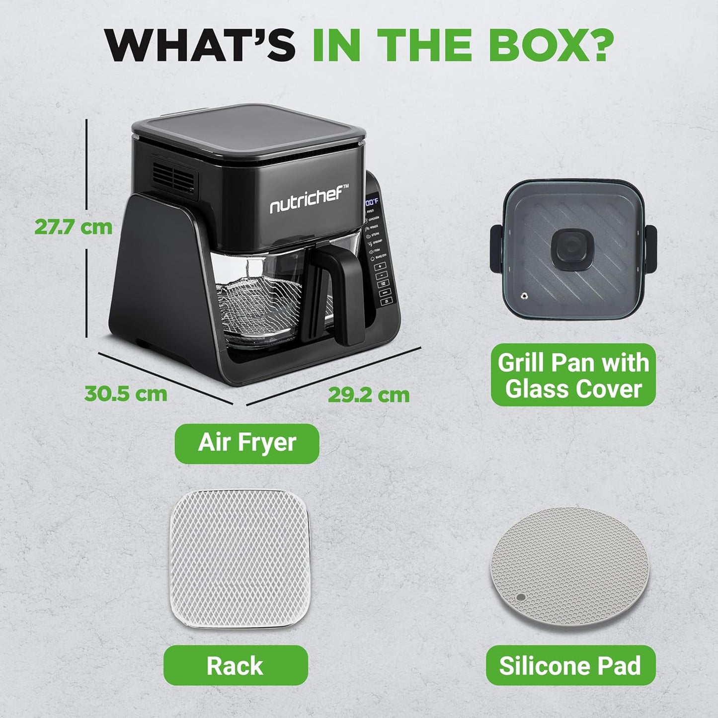 Air Fryer and Grill 4L 7-in-1 Preset Cook Modes Black
