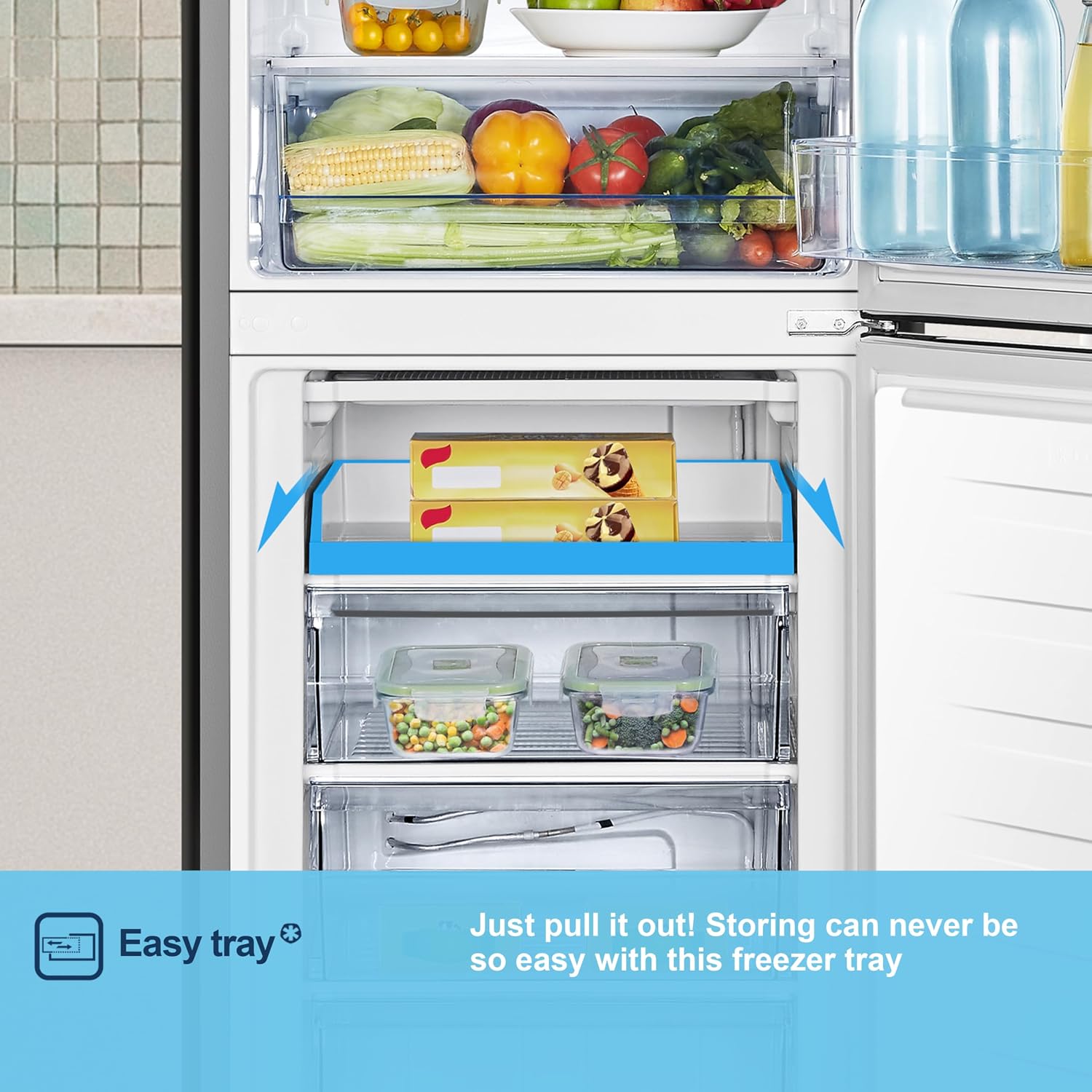 Freestanding Fridge Freezer 252L 50/50 No Frost LED Silver