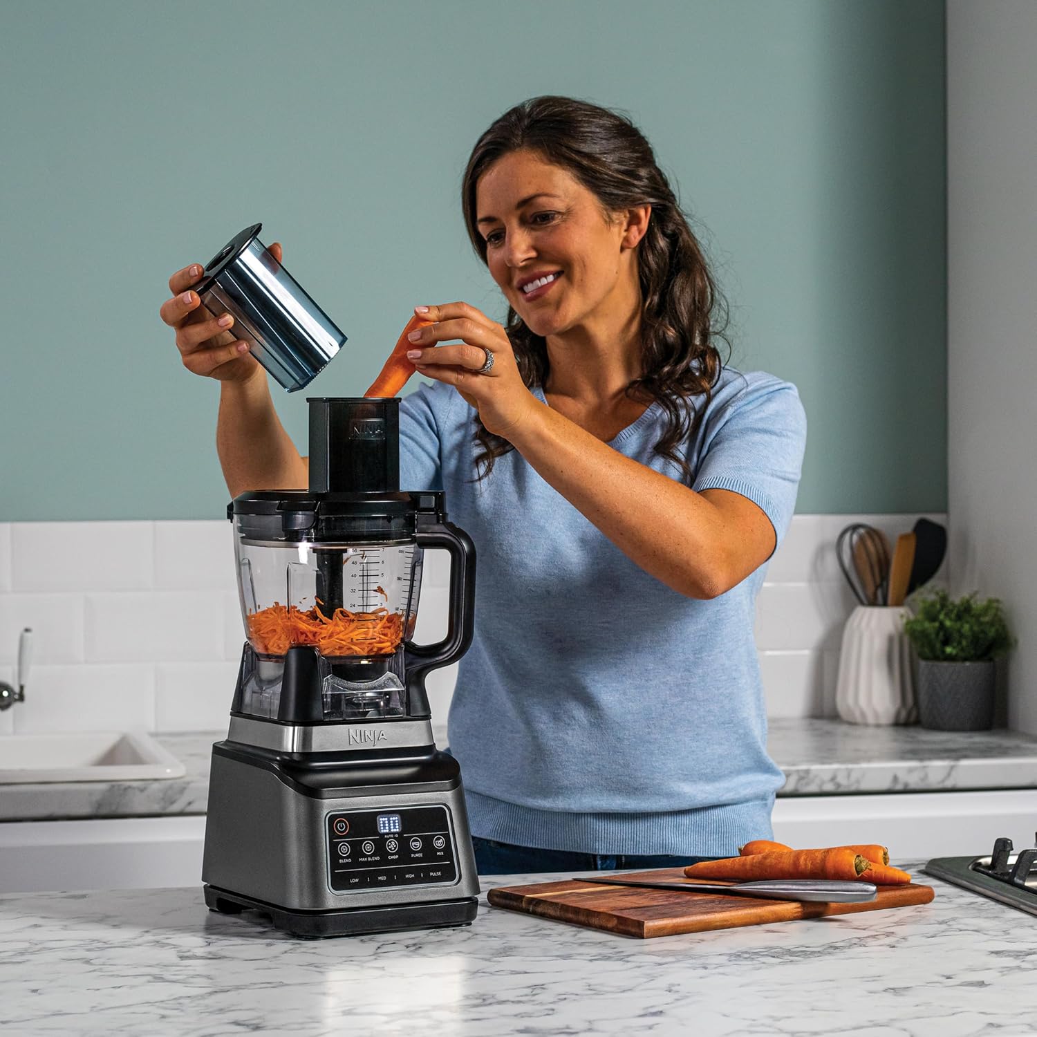 3-In-1 Food Processor And Blender With 5 Automatic Programs 1.8L Black
