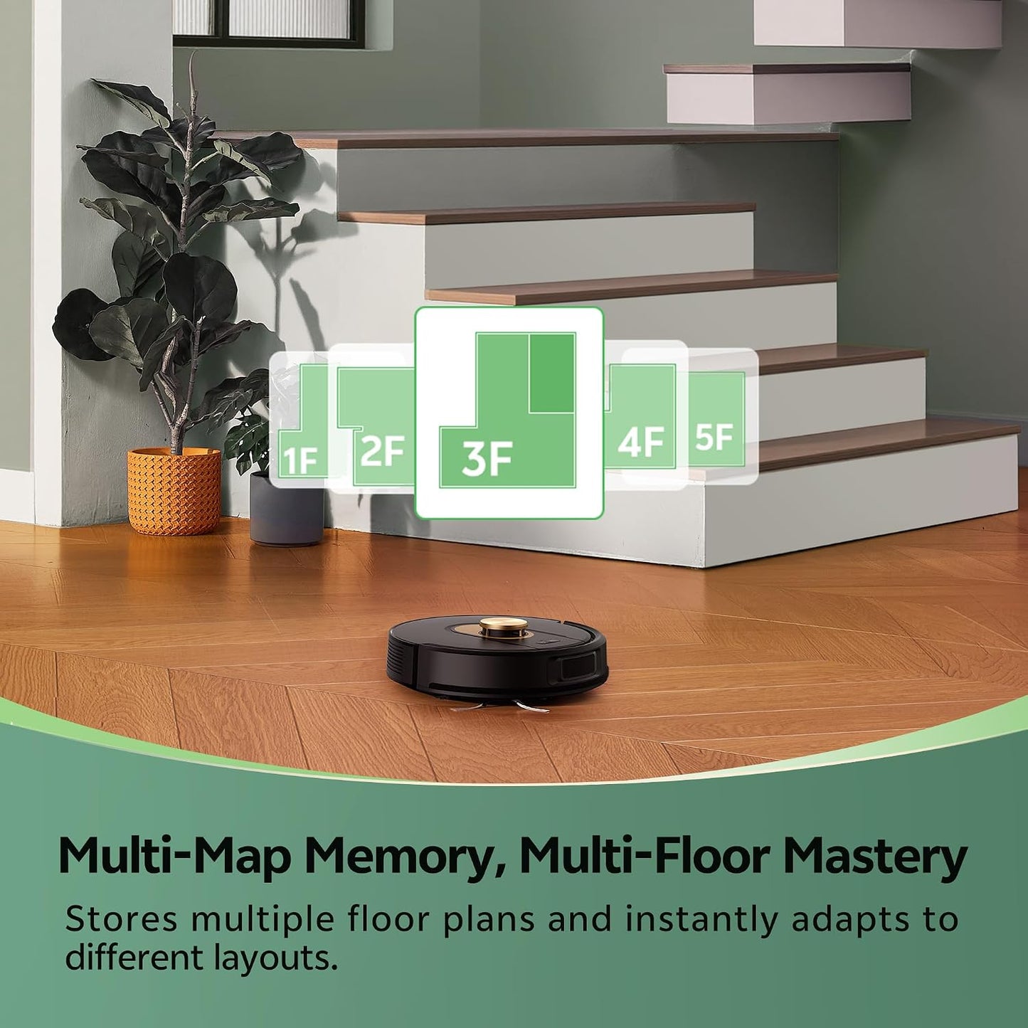 Robot Vacuum And Mop 8000Pa LiDAR Navigation 150 Min Black