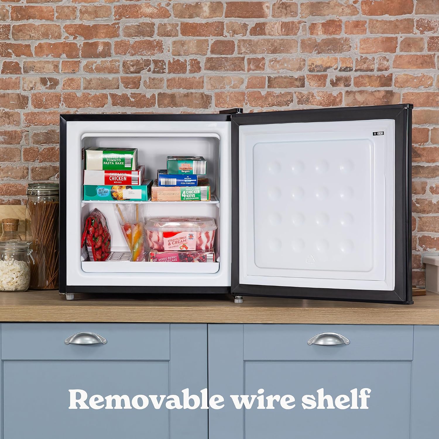 Freestanding Mini Freezer 31L Adjustable Temperature Black Reversible Door