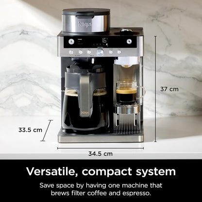 2-in-1 Filter Coffee And Pod Capsule Machine 1.8L Built-in Milk Frother Black