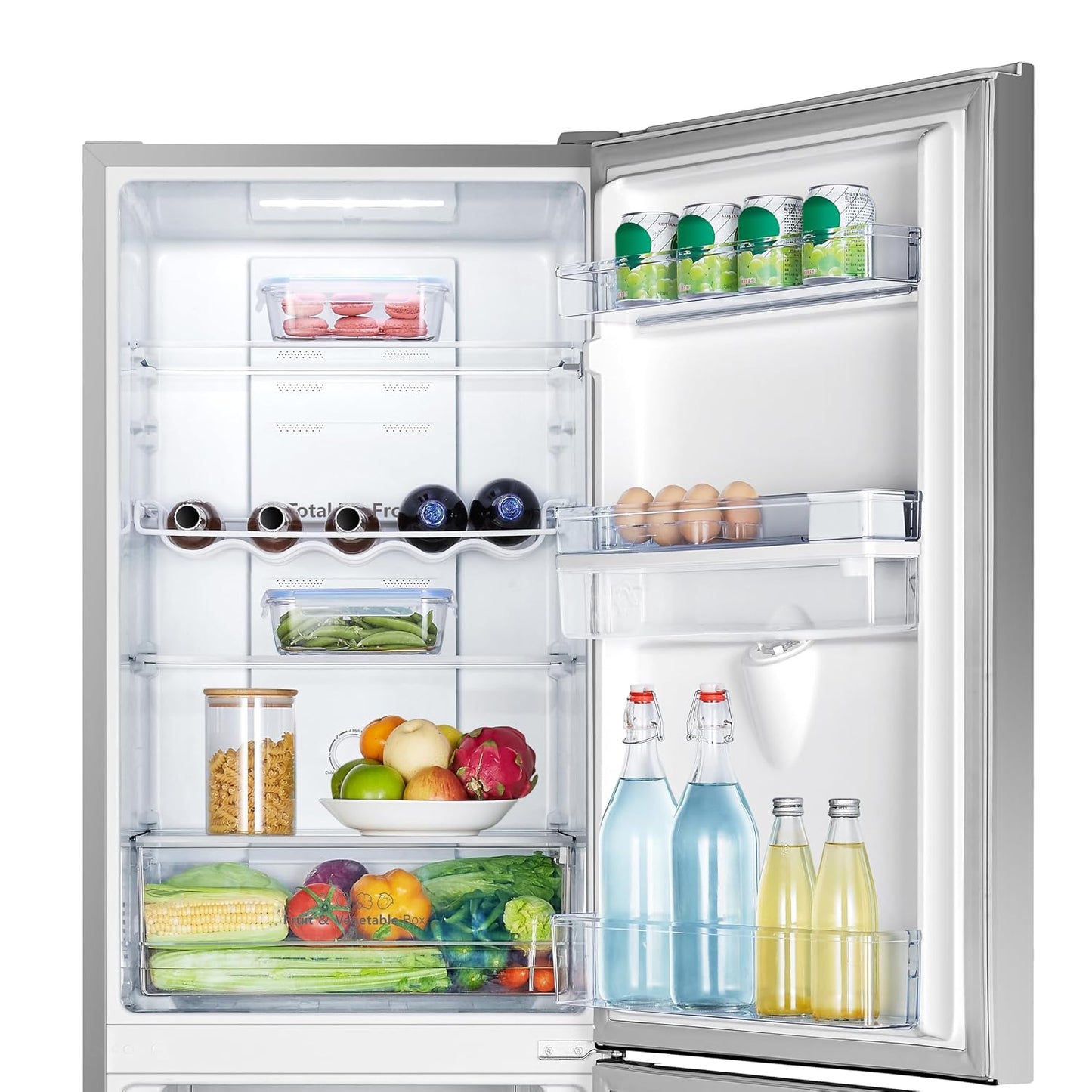 Freestanding Fridge Freezer 256L Total No Frost Water Dispenser Silver
