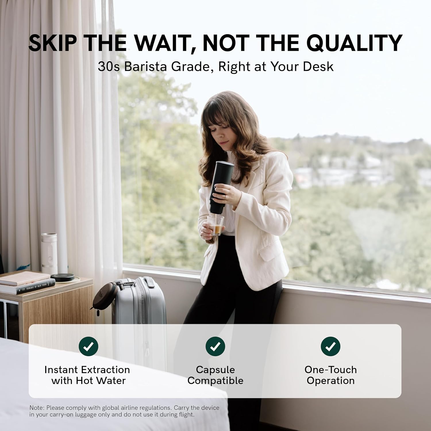 Portable Espresso Machine 20 Bar Self-Heating USB-C Space Grey