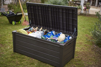 454L Brightwood Garden Storage Box — All-Weather, Fade-Free Outdoor Storage