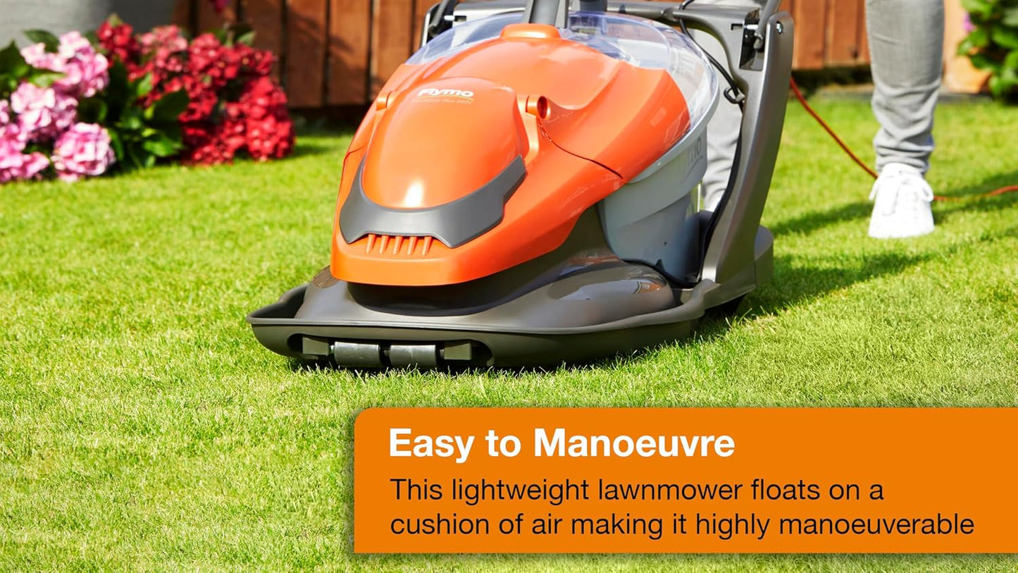 Corded Electric Hover Lawn Mower 1800W 36cm 26L 4 Heights Orange Grey