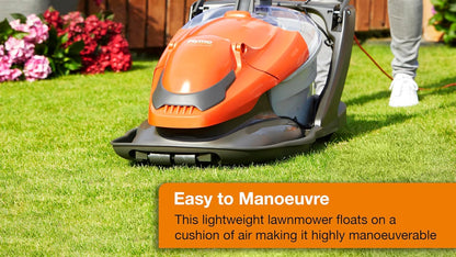Corded Electric Hover Lawn Mower 1800W 36cm 26L 4 Heights Orange Grey