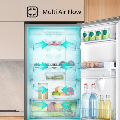 Freestanding Fridge Freezer 256L Total No Frost Water Dispenser Silver