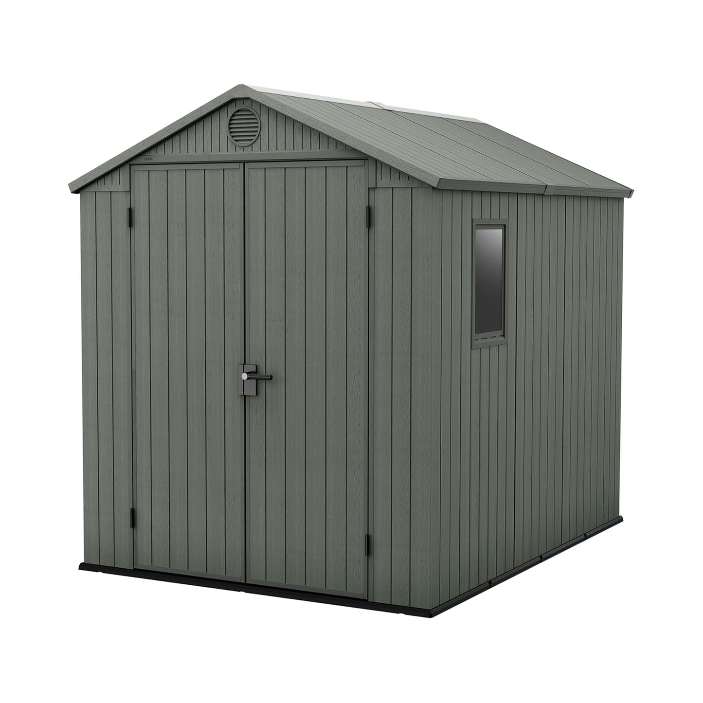 Resin Garden Storage Shed 8 X 6 Ft Brown Double Doors Lockable
