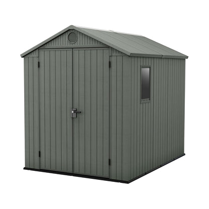 Resin Garden Storage Shed 8 X 6 Ft Brown Double Doors Lockable