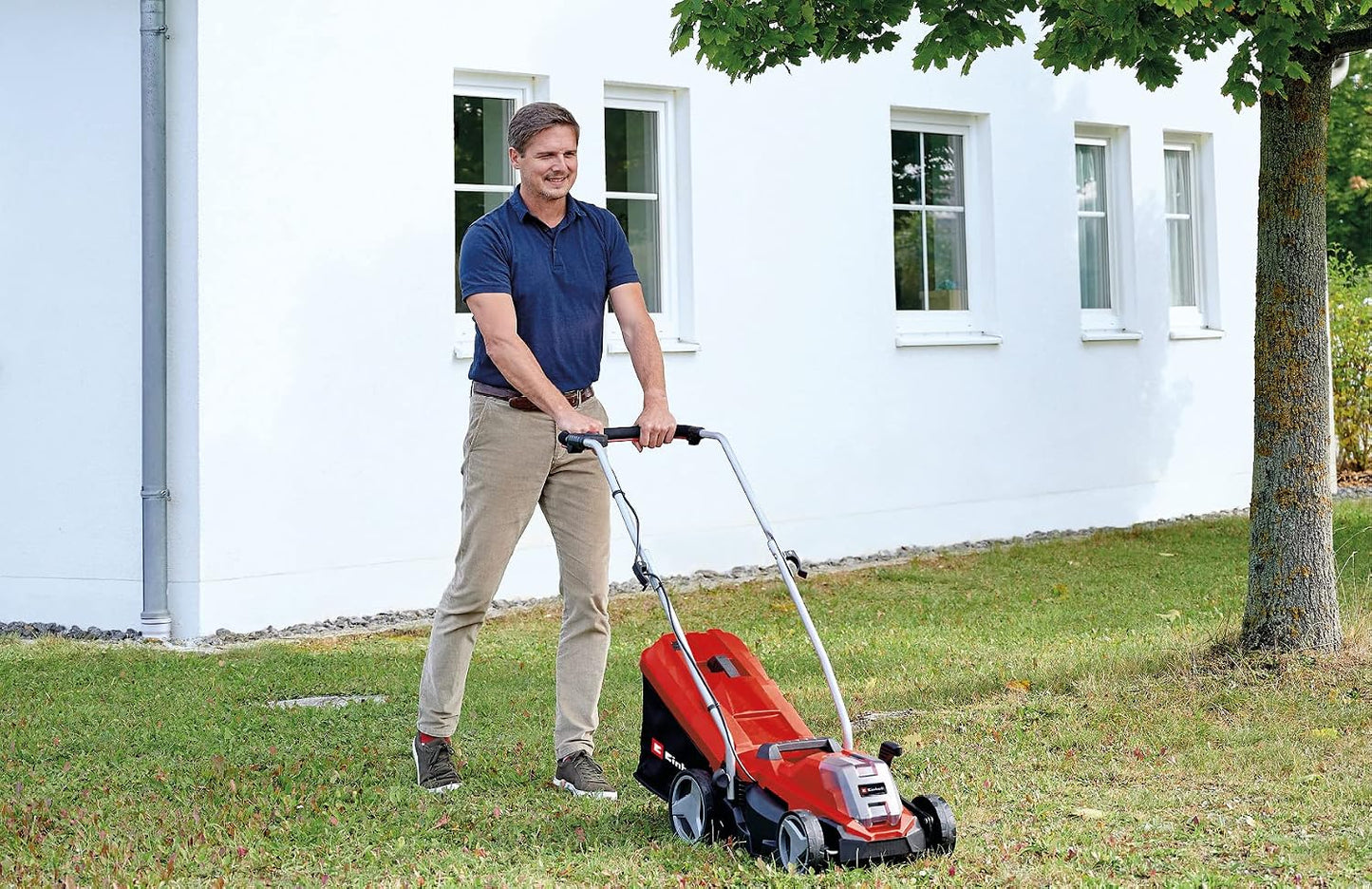 Cordless Lawn Mower 33cm 18V 4.0Ah Brushless Motor Red Black