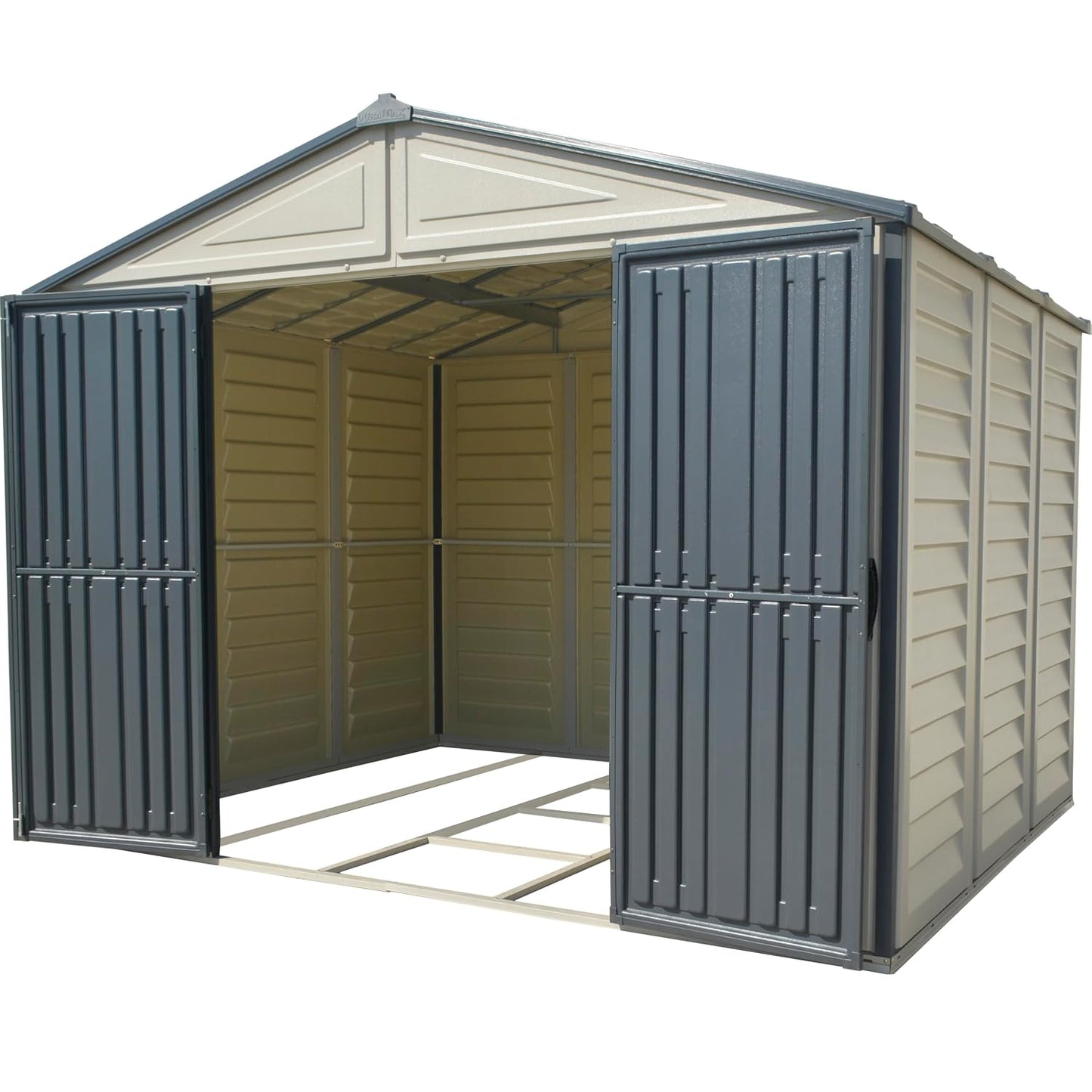 Plastic Garden Storage Shed 10.5 X 8 Ft Double Doors Lockable Dark Grey