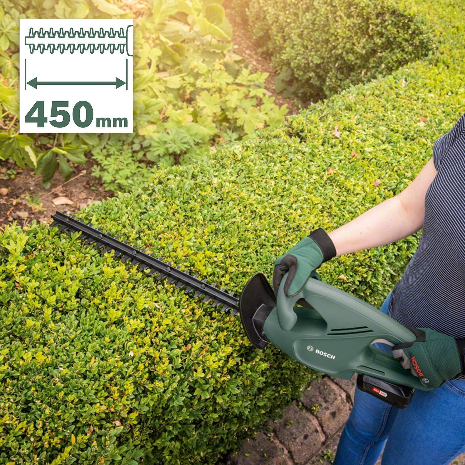 Cordless Hedge Trimmer 45cm 18V 2.0Ah Anti-Blocking System