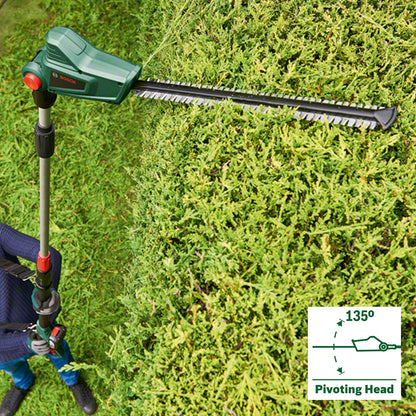 Telescopic Hedge Trimmer 18V Cordless 135° Pivoting Head Green