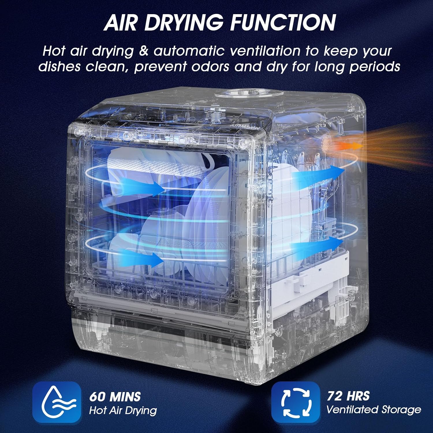 Mini Table Top Dishwasher 6 Programs Countertop Portable Dual Water Supply Baby Care Mode