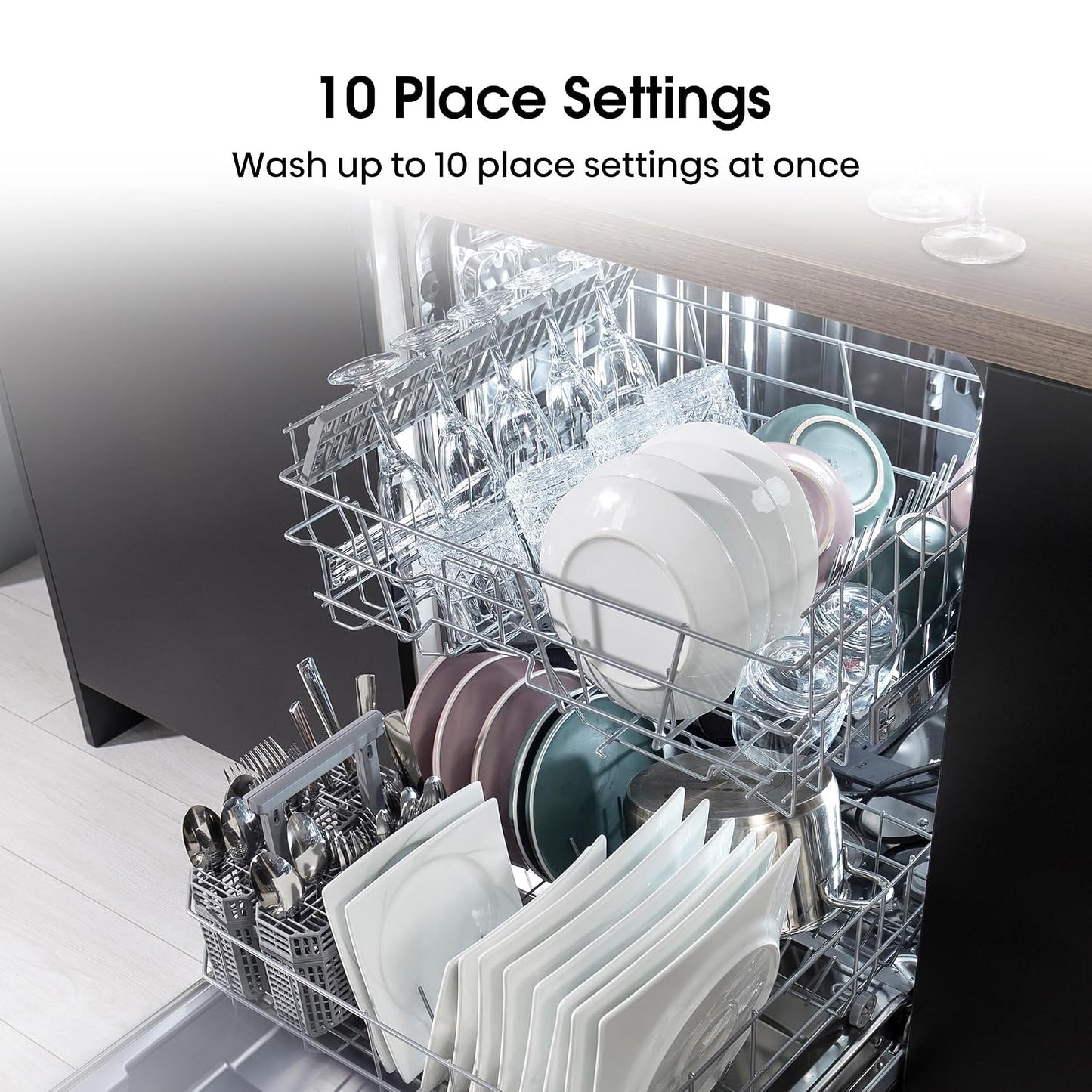 Built-In Dishwasher 10 Place Settings 7 Programs White 30 Min Quick Wash