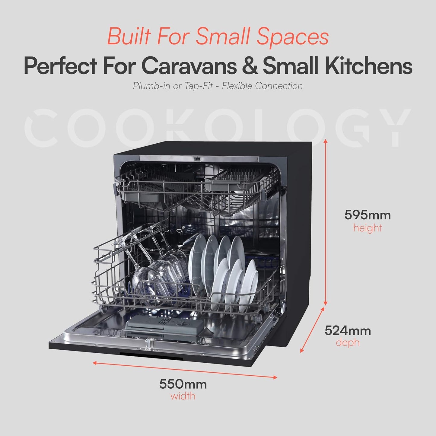 Table Top Dishwasher 8 Place Settings 7 Wash Cycles Silver