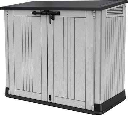 880L Resin Outdoor Storage Shed — Large Garden Storage Box in Grey