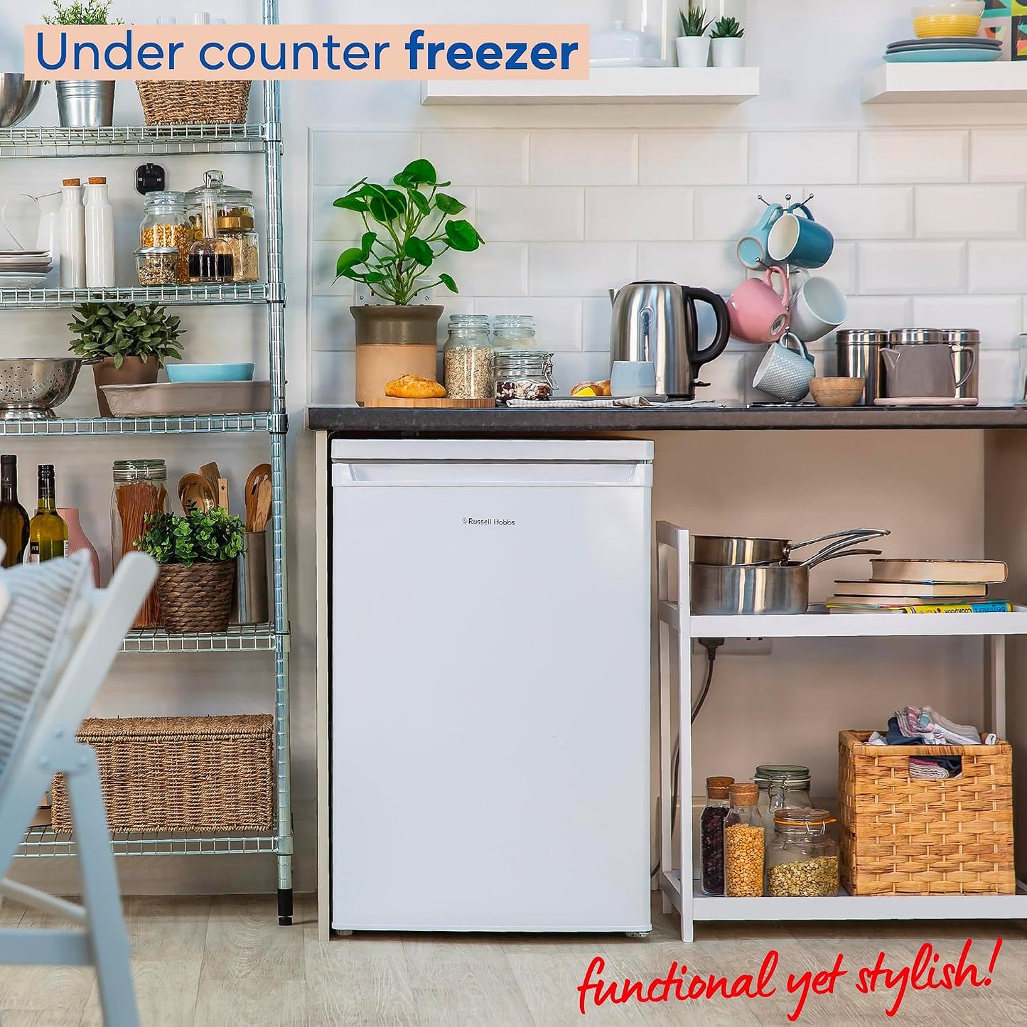 Under Counter Freezer 91L 55cm White Freestanding
