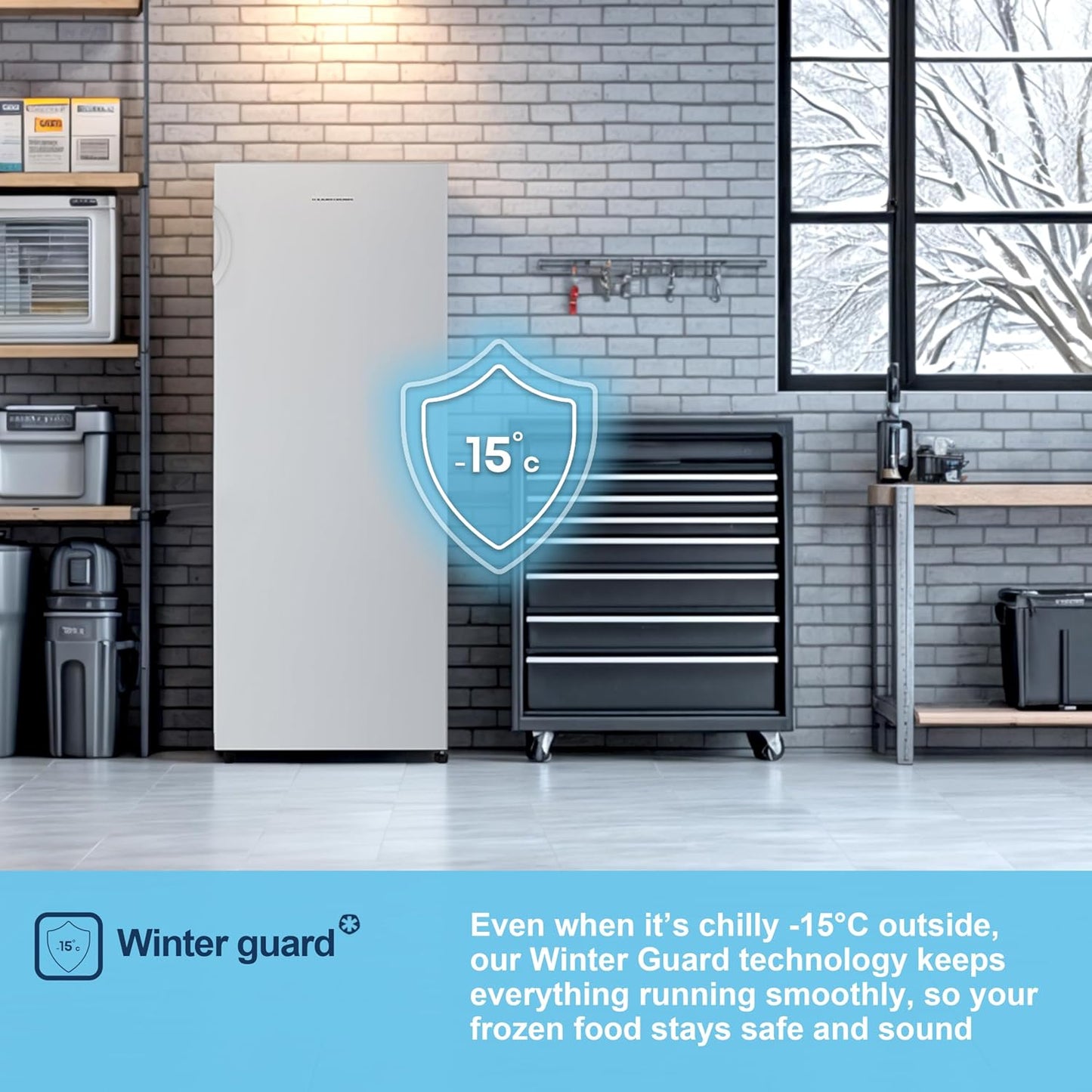Freestanding Upright Freezer 165L 143Cm 5 Compartments Reversible Door White