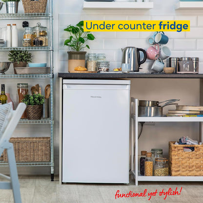 Under Counter Larder Fridge 127L Adjustable Thermostat White Reversible Door