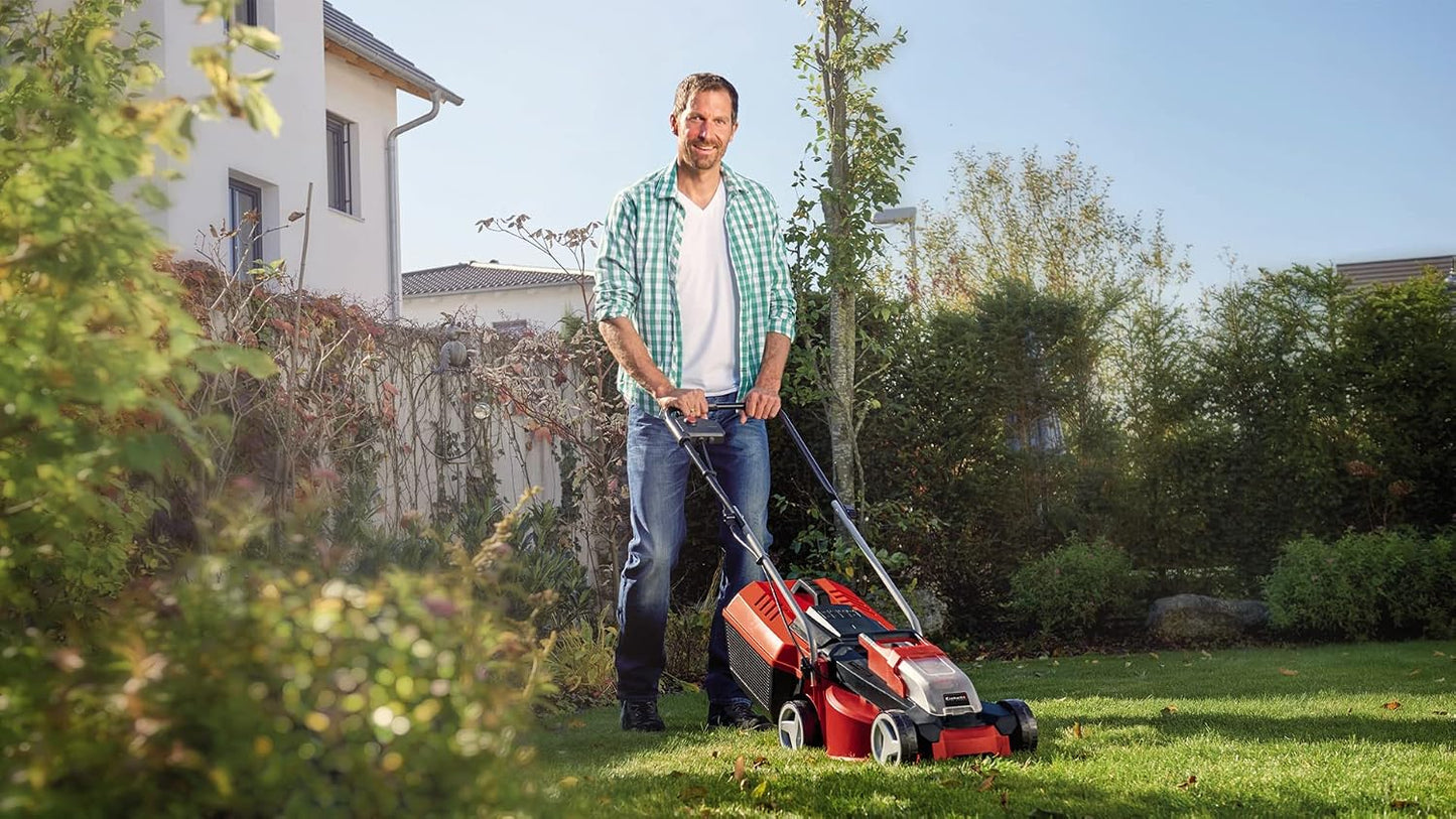 Cordless Lawn Mower 30cm 18V Brushless Motor Red Black