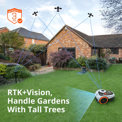Robotic Lawn Mower 500m² EFLS 2.0 RTK Vision AI Mapping Grey