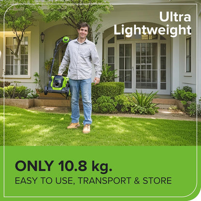 Cordless Lawn Mower 33cm 24V Brushless Motor 30L Bag 4Ah Battery