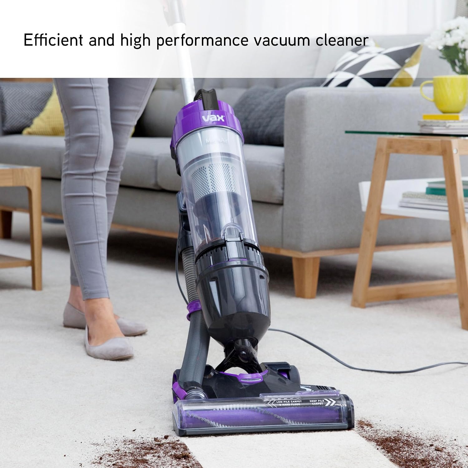 Upright Vacuum Cleaner 820W Bagless Multi-Cyclonic Lightweight Purple