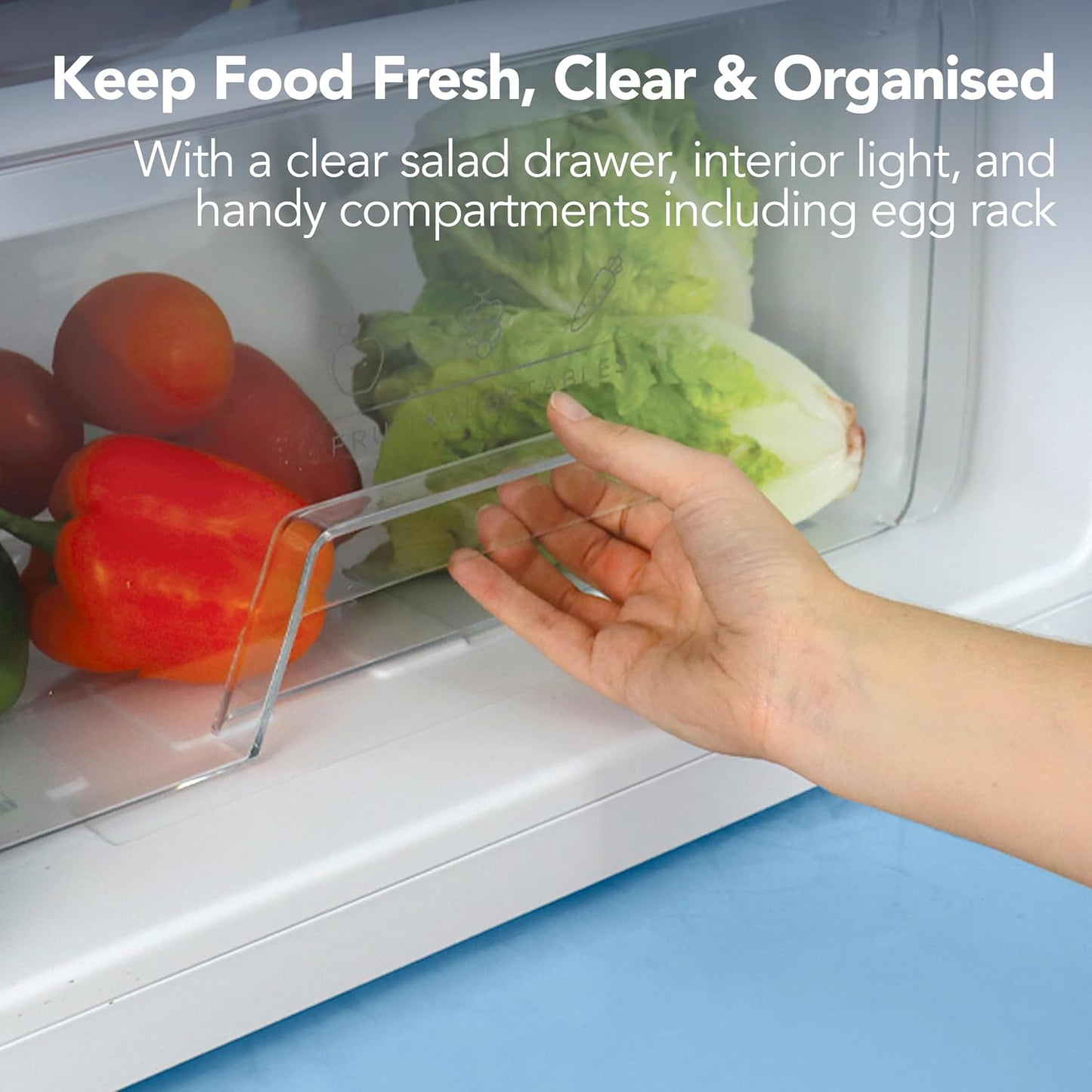 Under Counter Larder Fridge 131L 55cm Reversible Door White