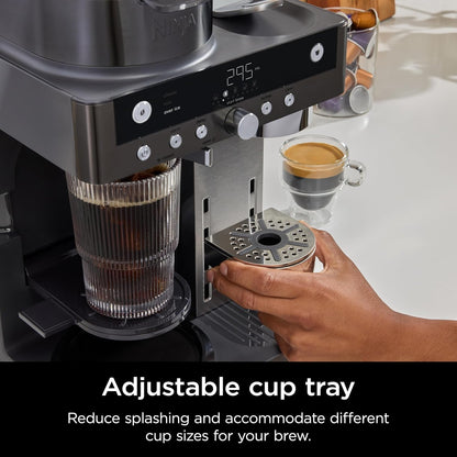 2-in-1 Filter Coffee and Pod Capsule Machine with Built-in Milk Frother 1.8L Gunmetal
