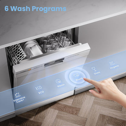 Freestanding Dishwasher 13 Place Settings 6 Programmes White Auto Door Open
