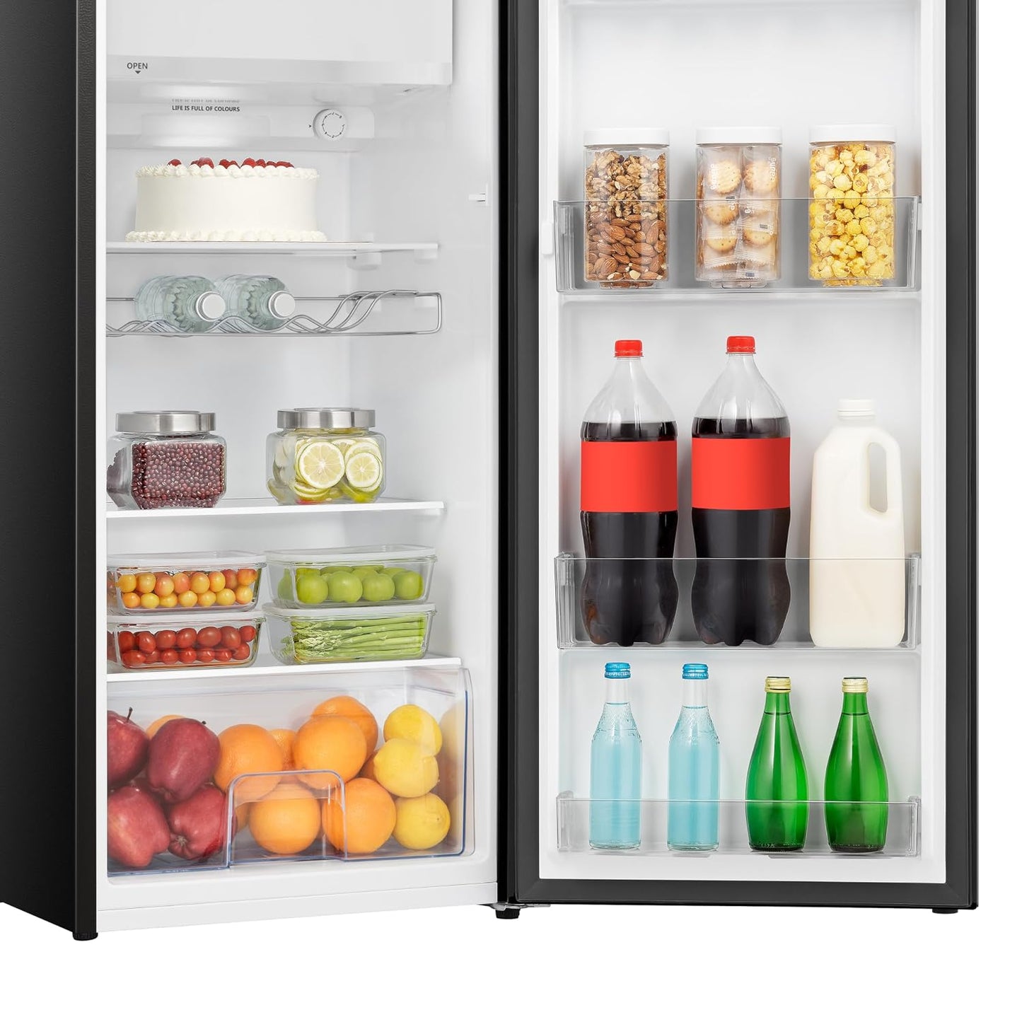 Freestanding Fridge 165L 128Cm Auto Defrost Wine Rack Black
