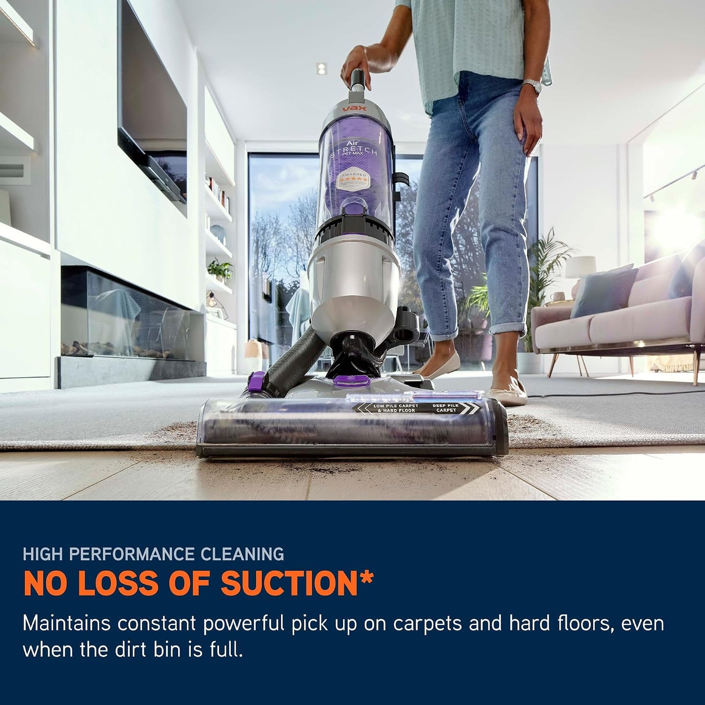 Upright Bagless Vacuum Cleaner 820W 1.5L Pet Turbo Tool Purple