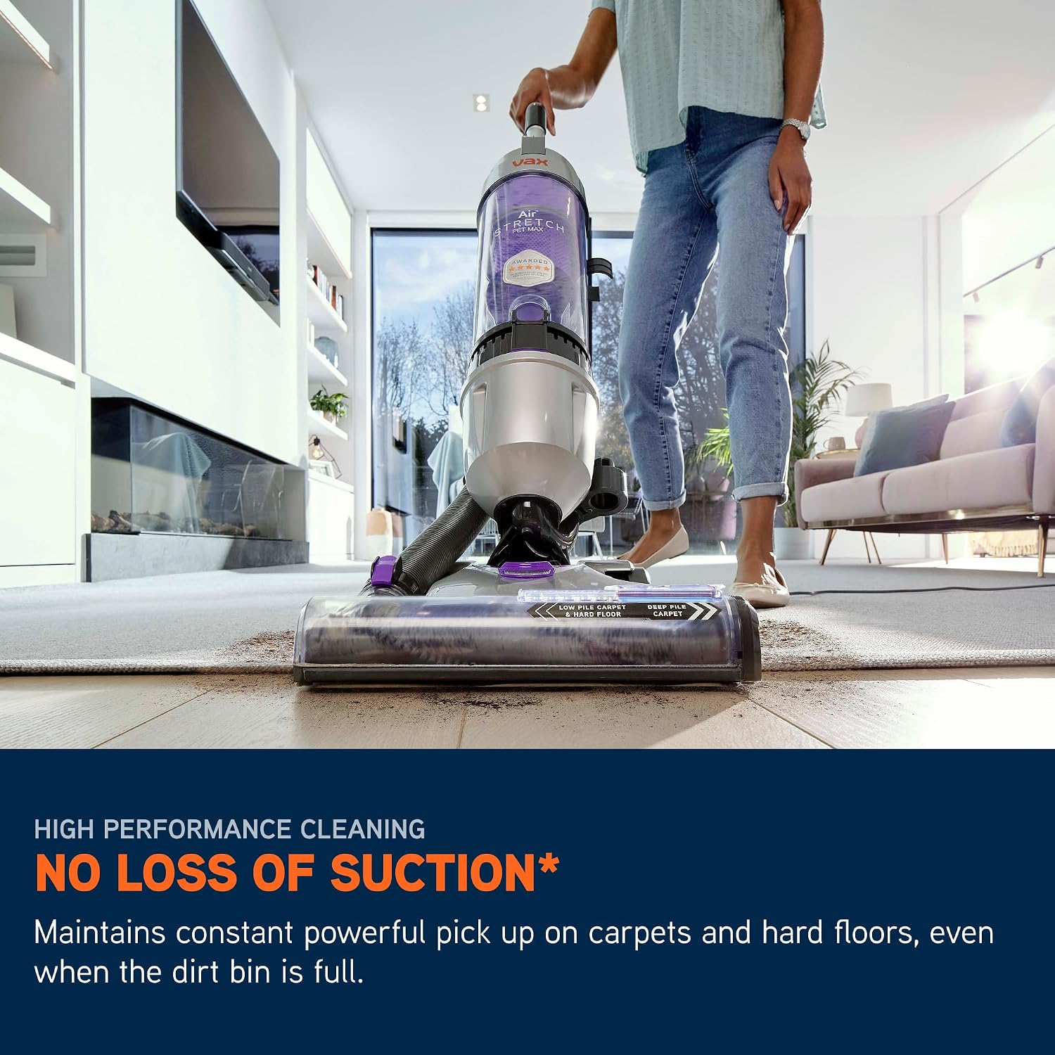 Upright Bagless Vacuum Cleaner 820W 1.5L Pet Turbo Tool Purple
