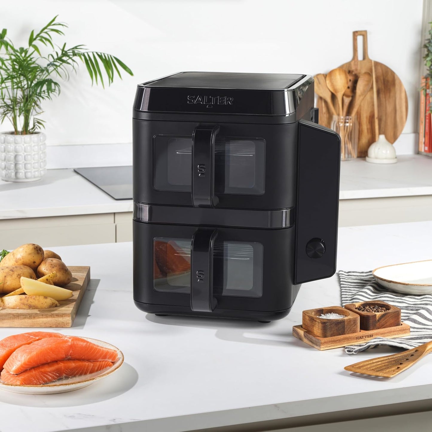 Double Stack Air Fryer 9L 2400W 12 Functions Black