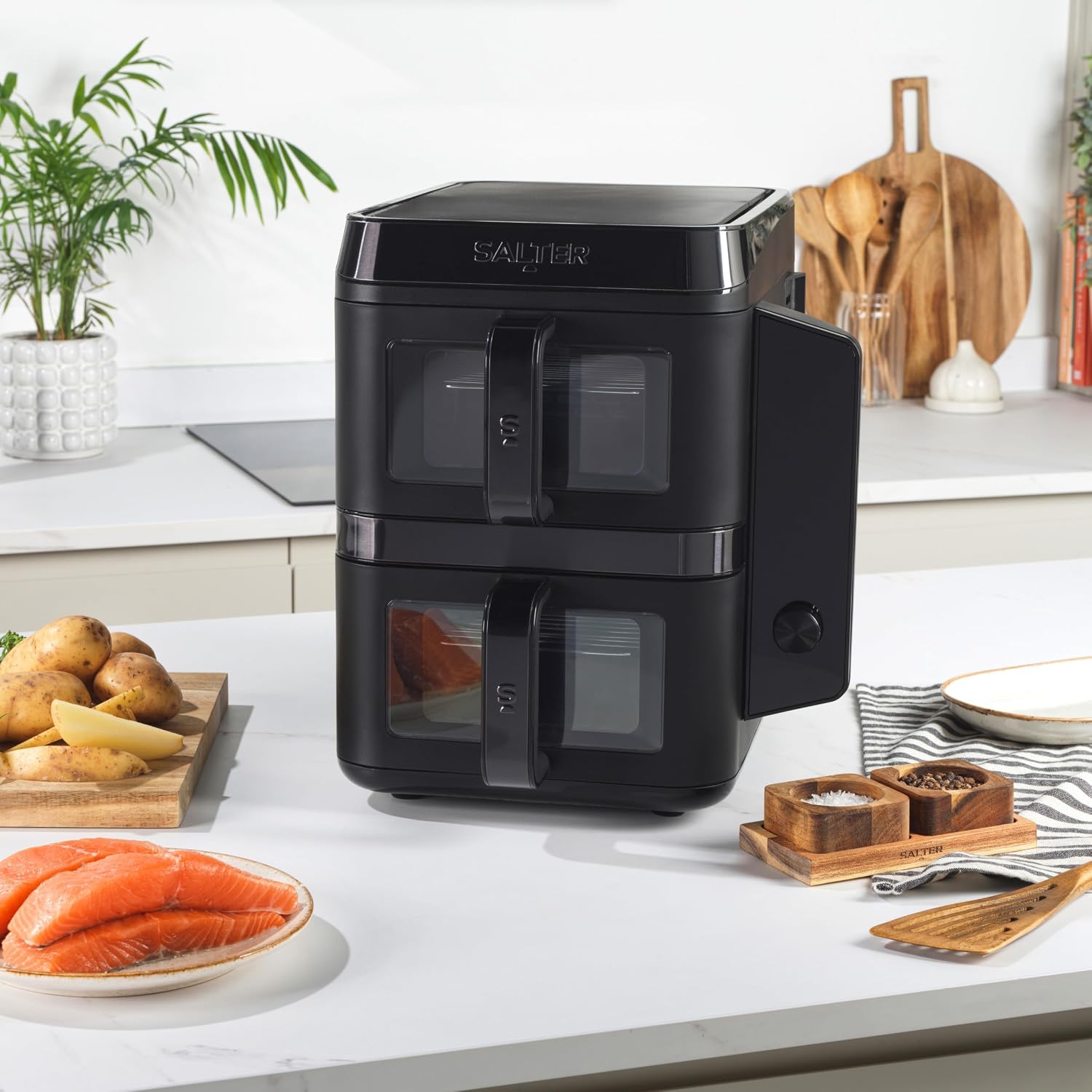 Double Stack Air Fryer 9L 2400W 12 Functions Black