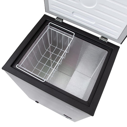 Chest Freezer 99L Removable Basket Adjustable Thermostat Black
