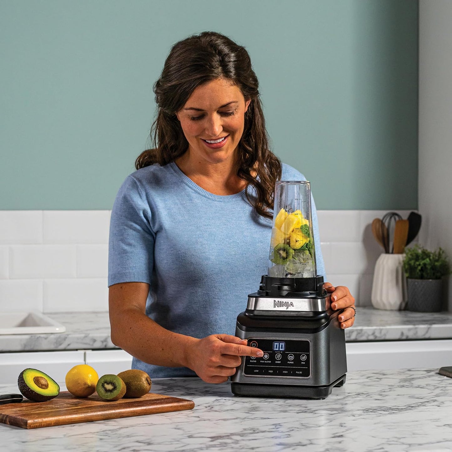 3-In-1 Food Processor And Blender With 5 Automatic Programs 1.8L Black