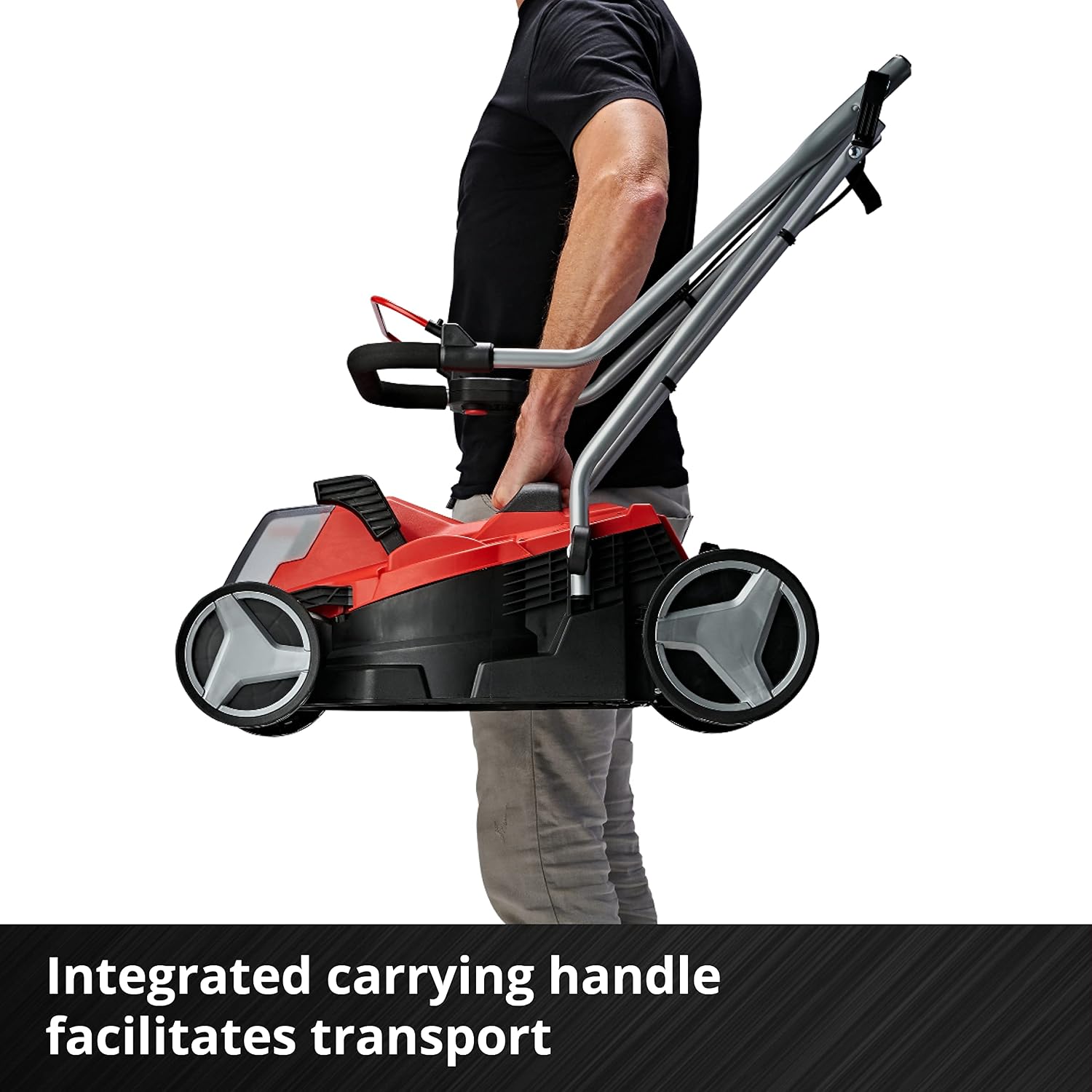 Cordless Lawn Mower 33cm 18V 4.0Ah Brushless Motor Red Black