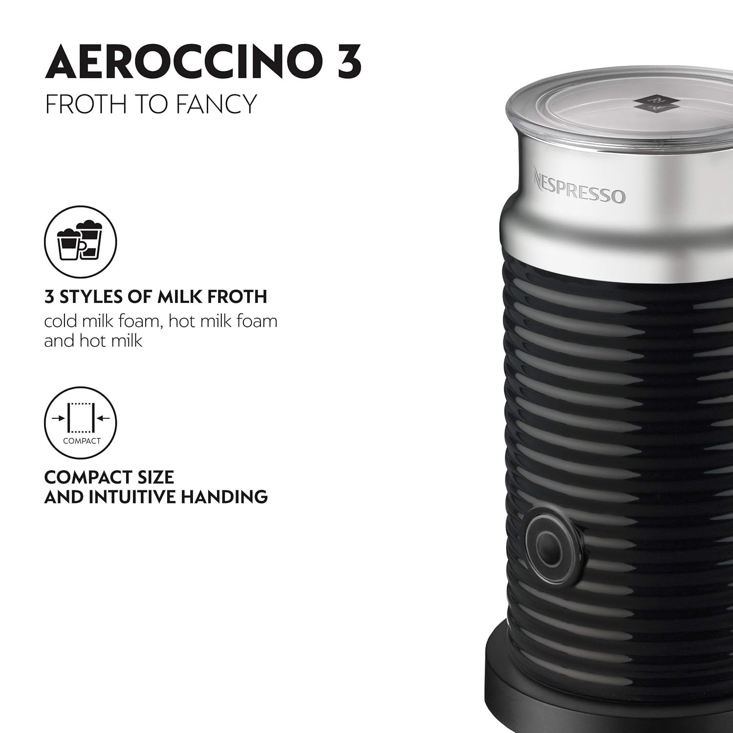 Automatic Pod Coffee Machine With One Touch Brewing 1.1L Matte Black