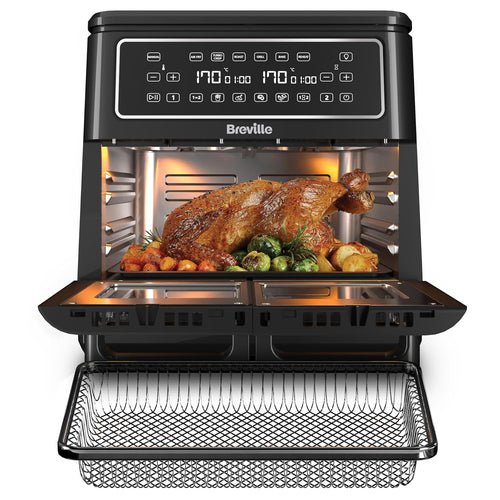Dual Zone Digital Air Fryer 11L 2400W 10 Presets Black