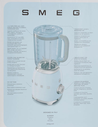 Jug Blender 800W 1.5L Stainless Steel Blade 4 Speeds Pulse White
