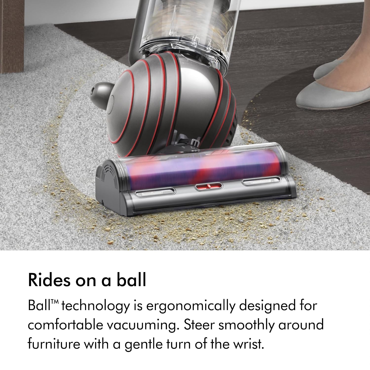 Upright Bagless Vacuum Cleaner 700W Self-Detangling Pet Hair Nickel/Silver