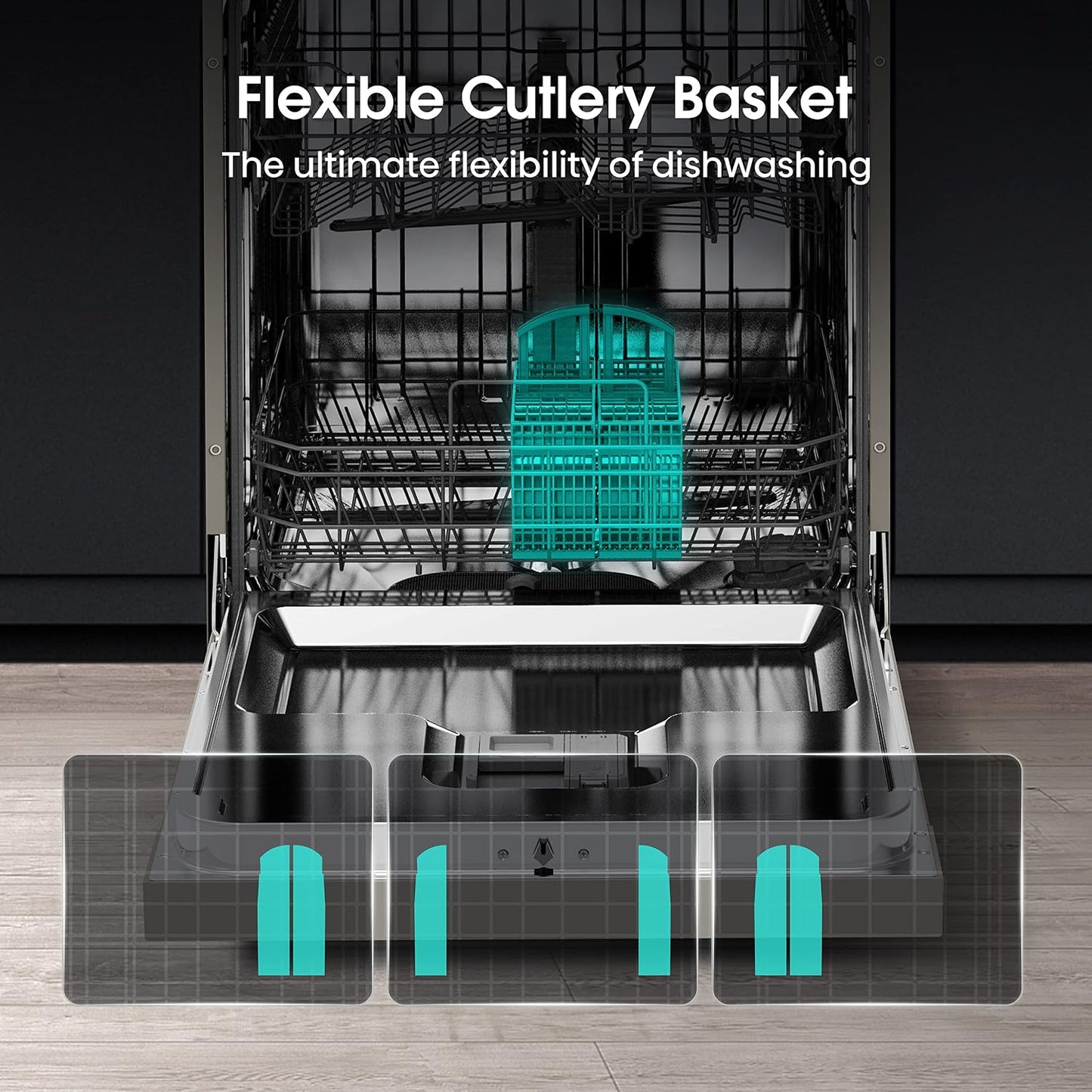 Freestanding Dishwasher 13 Place Settings 6 Programs 47dB Silver